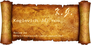Keglevich János névjegykártya