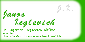 janos keglevich business card